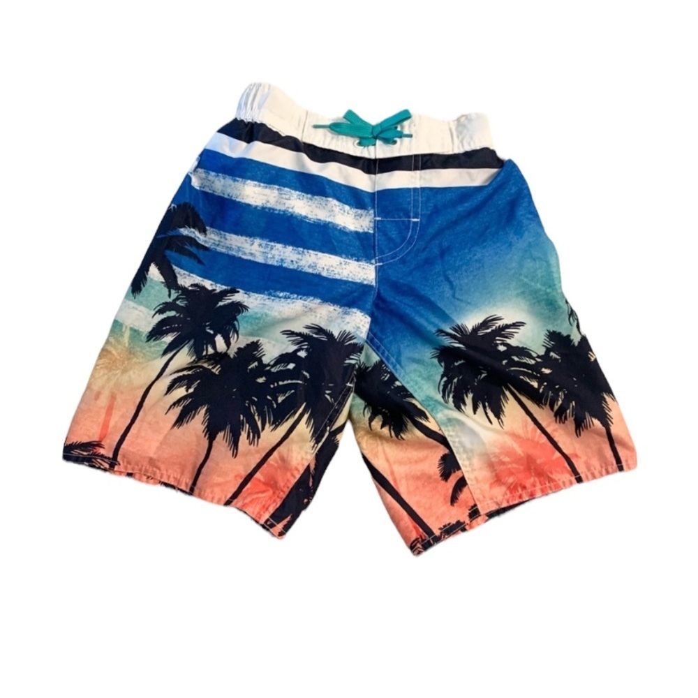 Laguna | Boys Swim Trunks 8 Palm Trees Blue Orange
